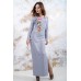 Embroidered maxi dress "Spring" Gray